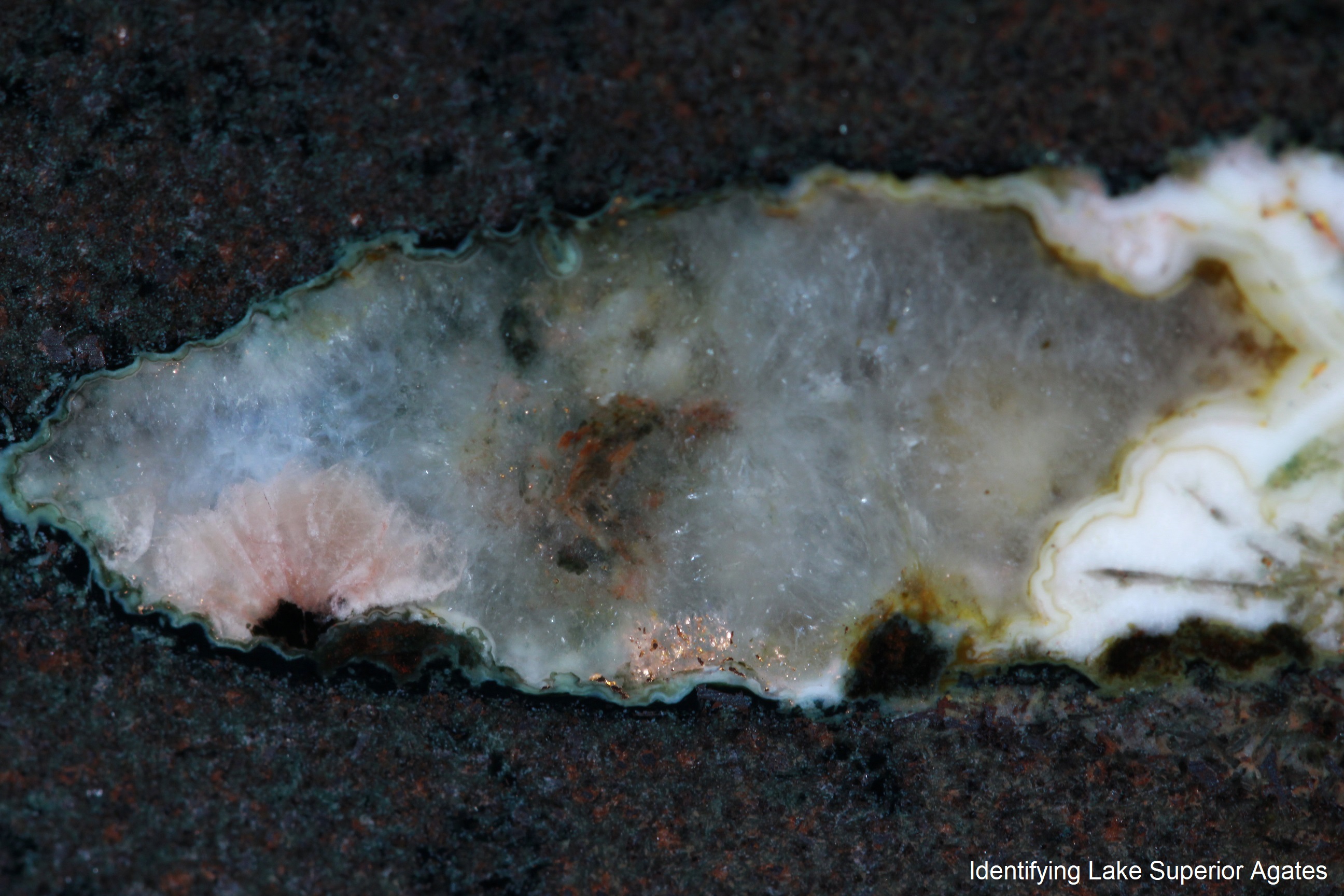 copper replacement agate, lake superior copper replacement agate